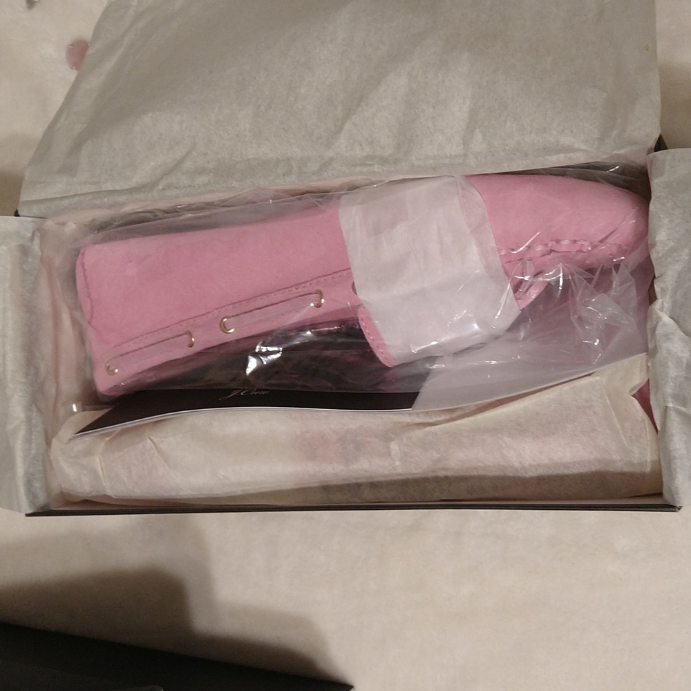 J Crew Driving Suede Moccasins Loafer Pink Size 8 New in Box - Picture 5 of 7